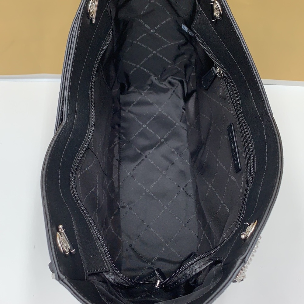 MICHAEL KORS LARGE X CHAIN SHOULDER TOTE & LARGE DOUBLE ZIP WALLET BLACK… - Picture 14 of 16